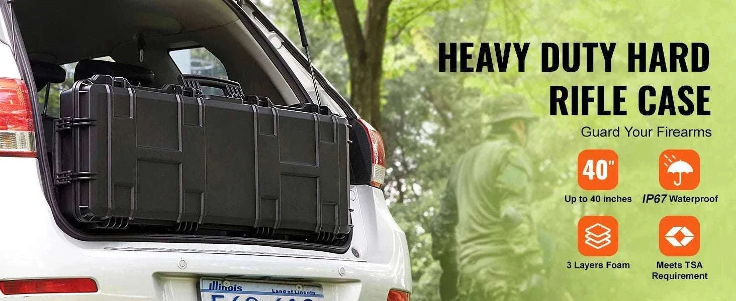 Rifle Hard Case with Wheels IP67 Waterproof Shockproof Storage-40 inch / GERMANY