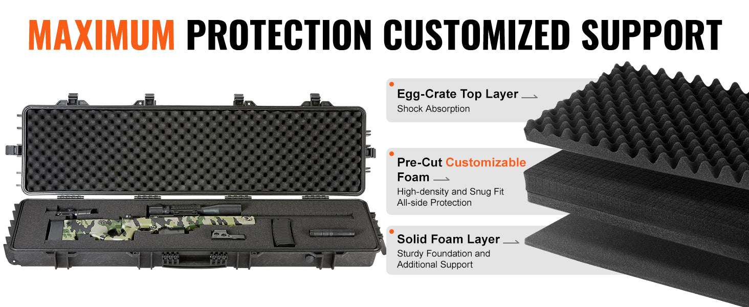 Rifle Hard Case with Wheels IP67 Waterproof Shockproof Storage-40 inch / GERMANY