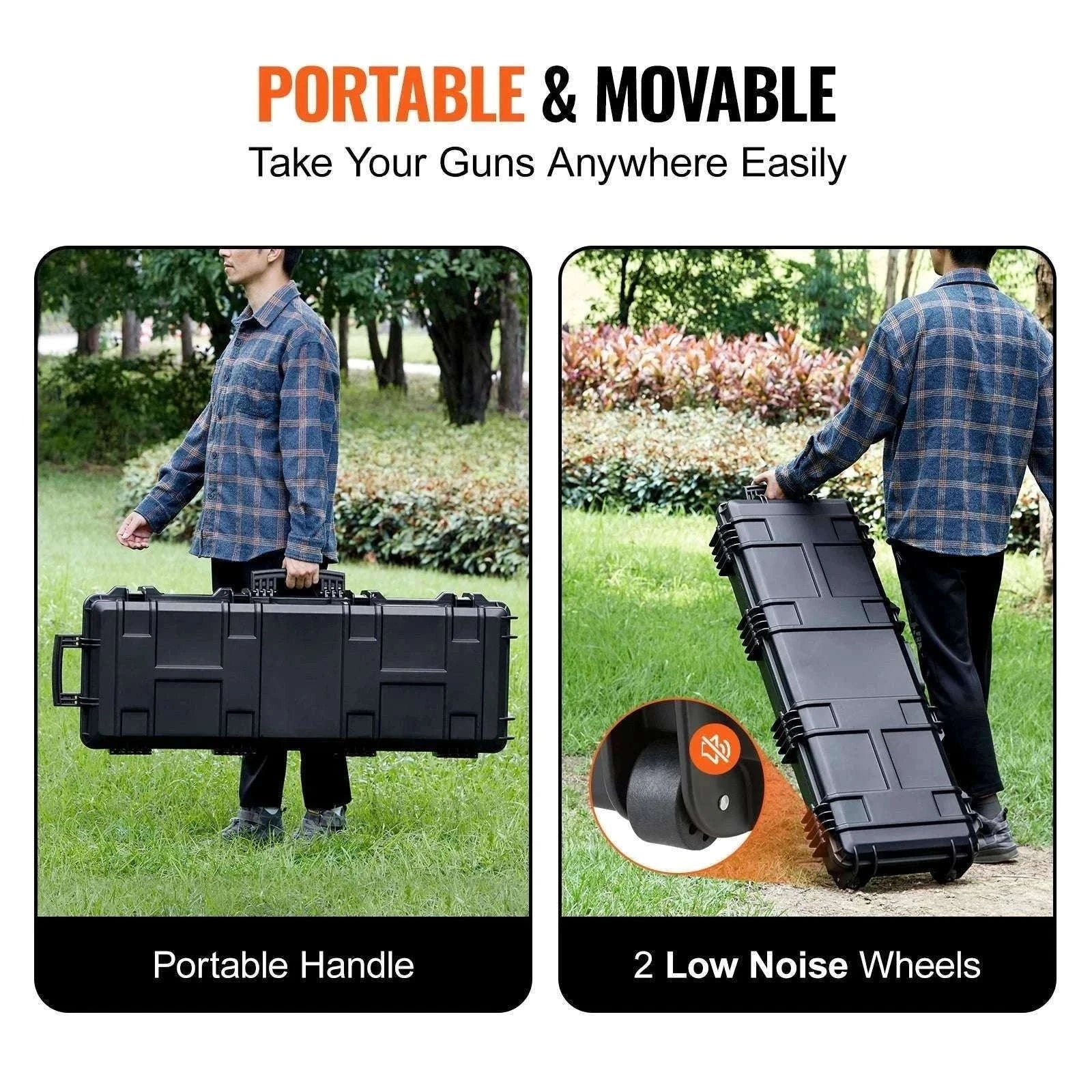 Rifle Hard Case with Wheels IP67 Waterproof Shockproof Storage-40 inch / GERMANY