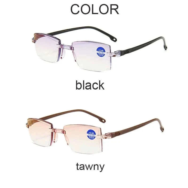 Rimless Reading Glasses Duo Pack with Bifocal Lenses-2 pairs / +300