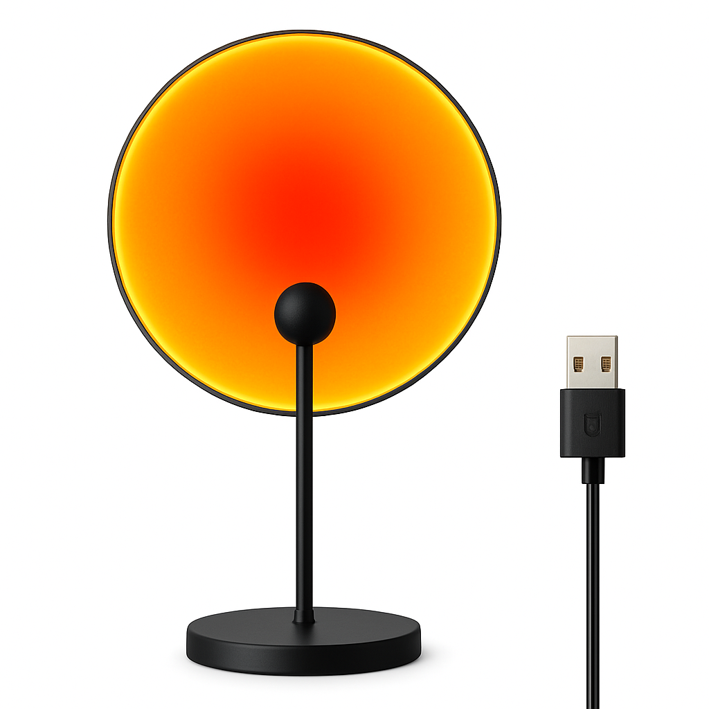 Projetor de Lâmpada USB Sunset para Iluminação Ambiente Quente no Quarto