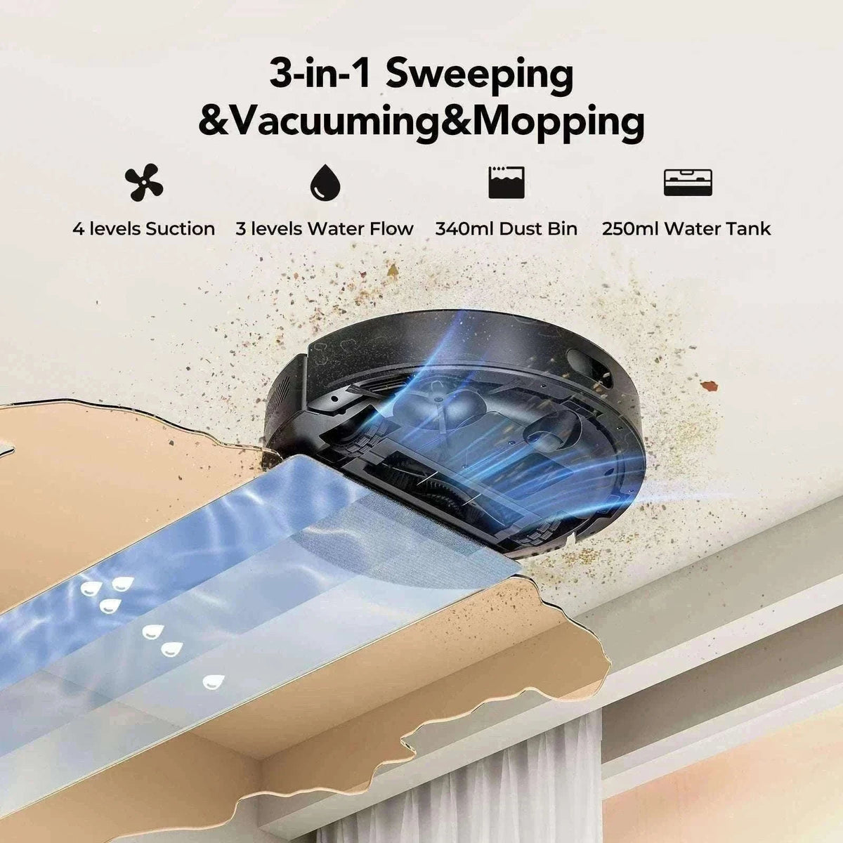 Robot Vacuum Mop Combo 5500Pa LiDAR Navigation Smart App Control-L15ultra / AU / Australia