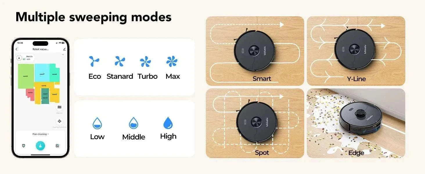 Robot Vacuum Mop Combo 5500Pa LiDAR Navigation Smart App Control-L15ultra / AU / Australia