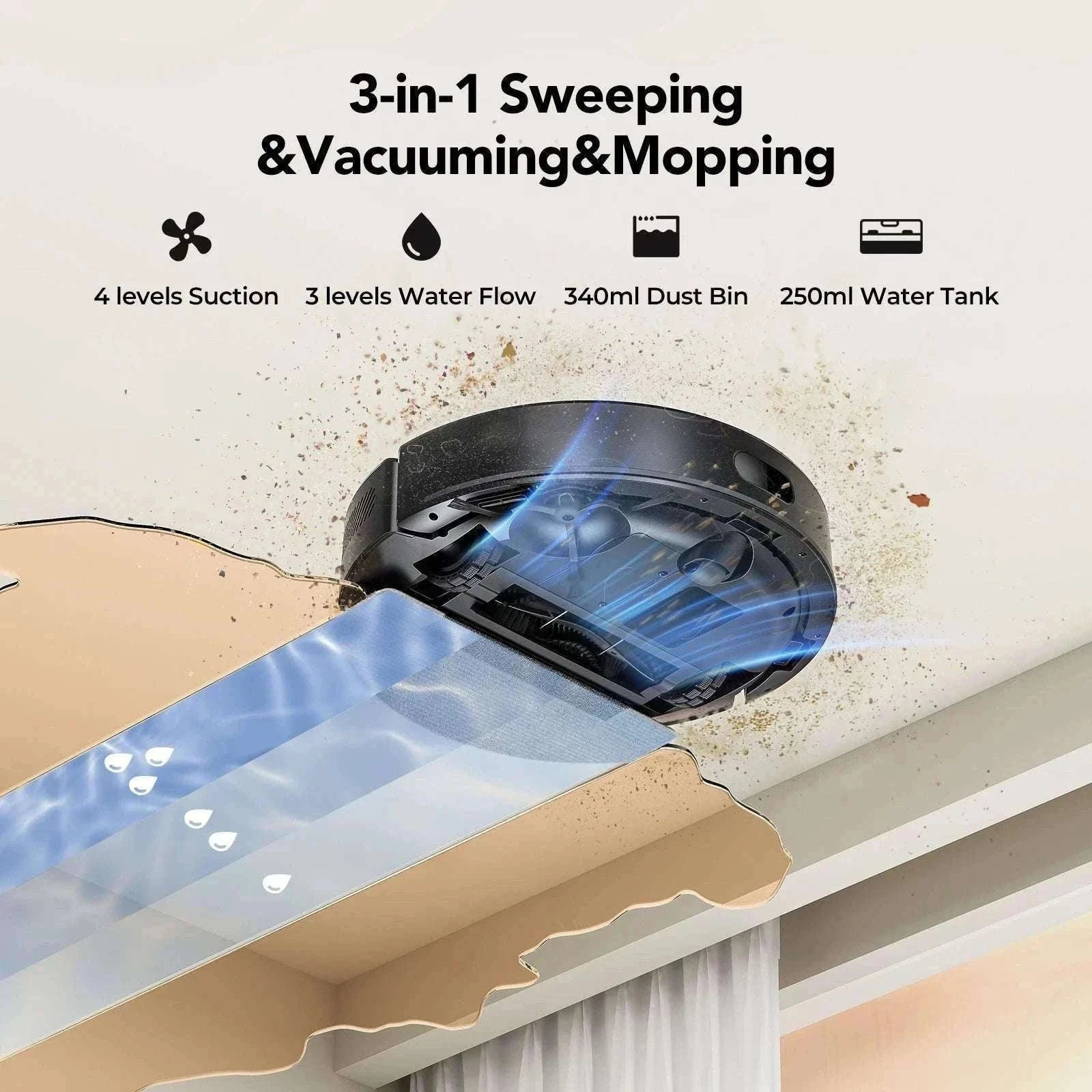 Robot Vacuum Mop Combo 5500Pa LiDAR Navigation Smart App Control-L15ultra / AU / Australia