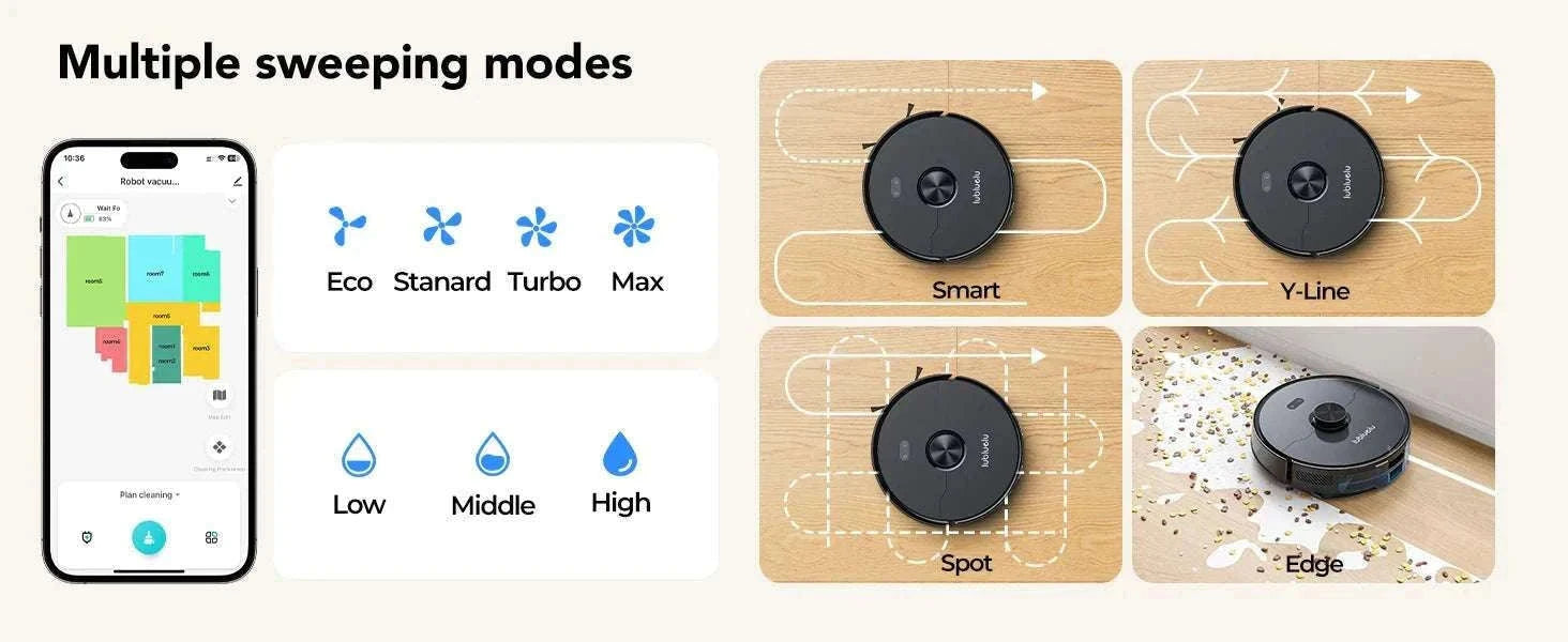 Robot Vacuum Mop Combo 5500Pa LiDAR Navigation Smart App Control-L15ultra / AU / Australia