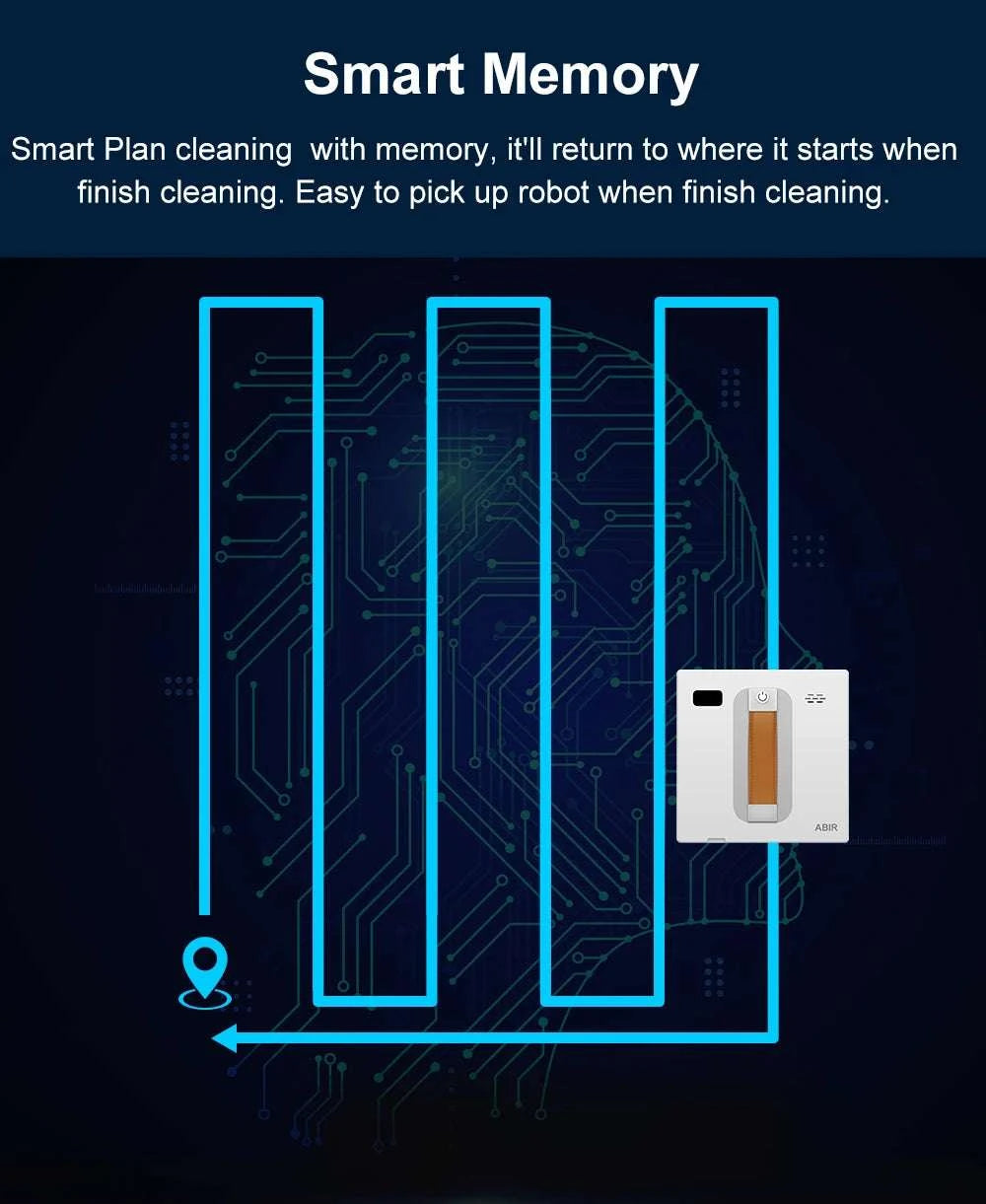 Robot Window Cleaner with Dual Spray, 3000Pa Suction & APP Control-White / spain / Yes