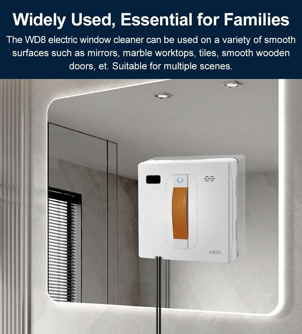 Robot Window Cleaner with Dual Spray, 3000Pa Suction & APP Control-White / spain / Yes