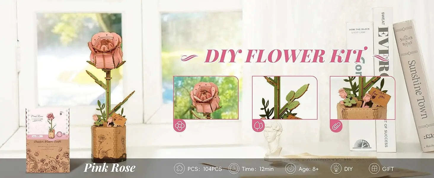 Robotime 3D Wooden Puzzle Flowers Bouquet Craft Kit-TW071 / UNITED KINGDOM