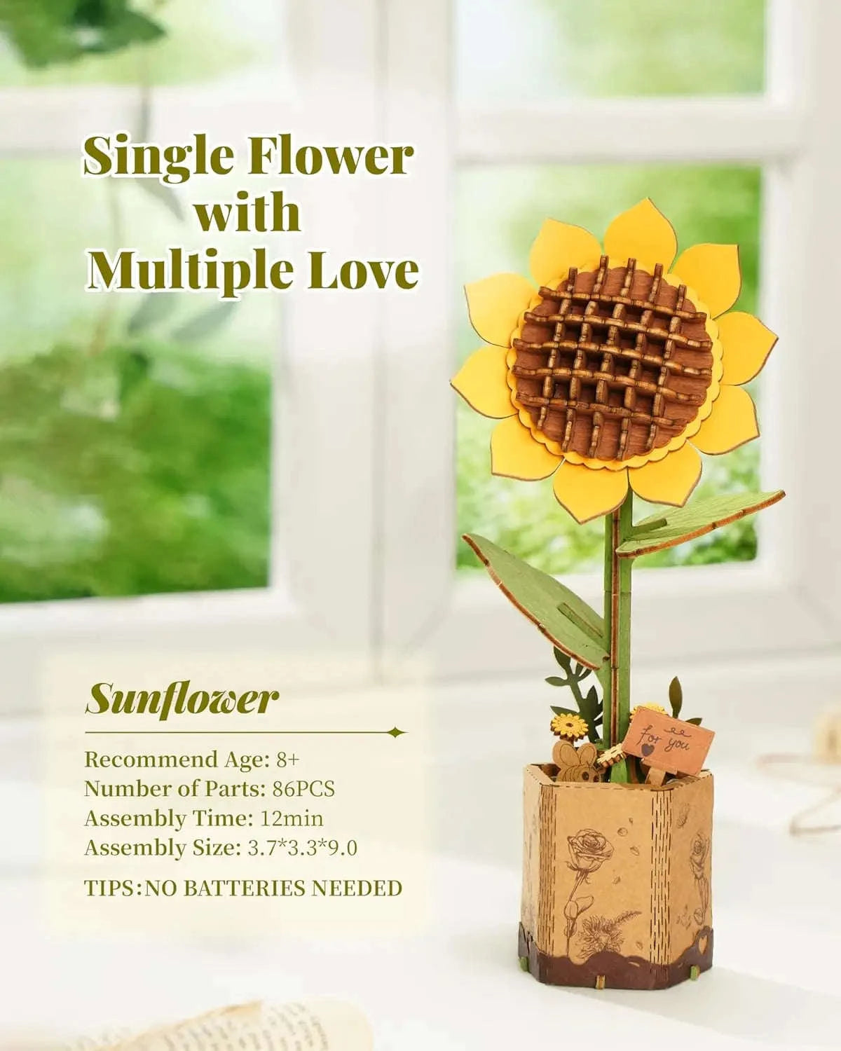 Robotime 3D Wooden Puzzle Flowers Bouquet Craft Kit-TW071 / UNITED KINGDOM