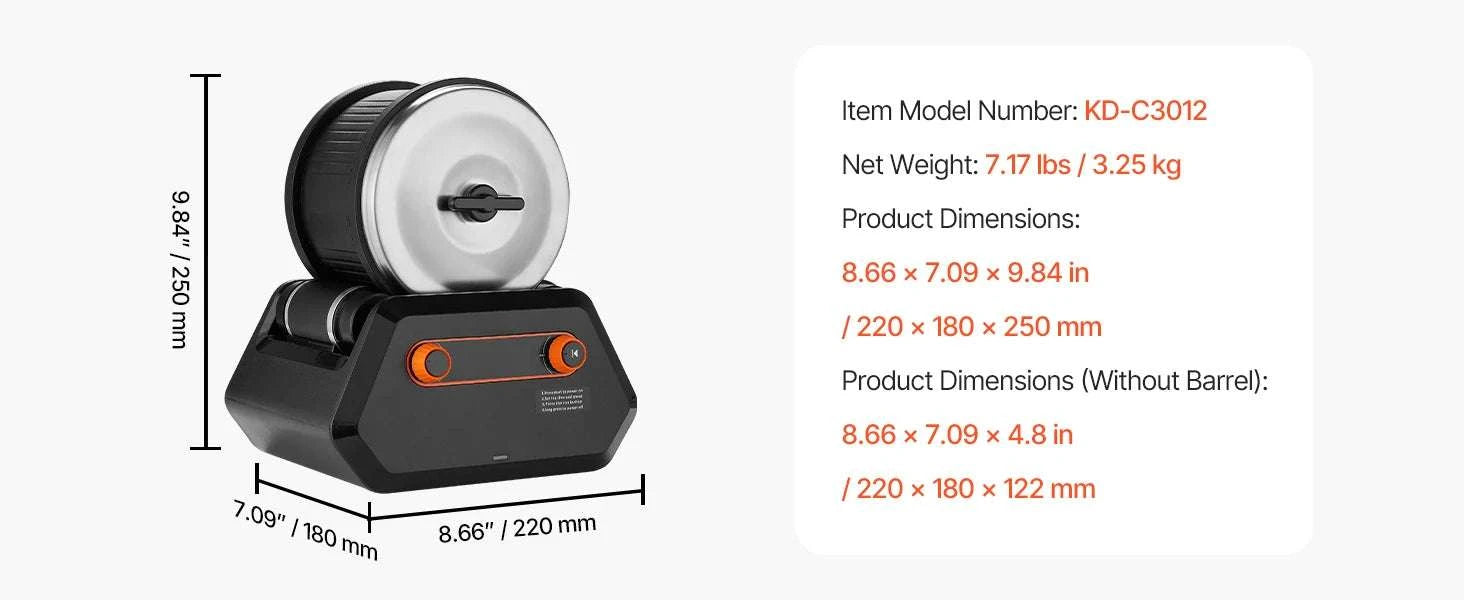 Rock Tumbler Kit with 4 Speeds & 9-Day Timer Polishing Kit-4 lbs / United States