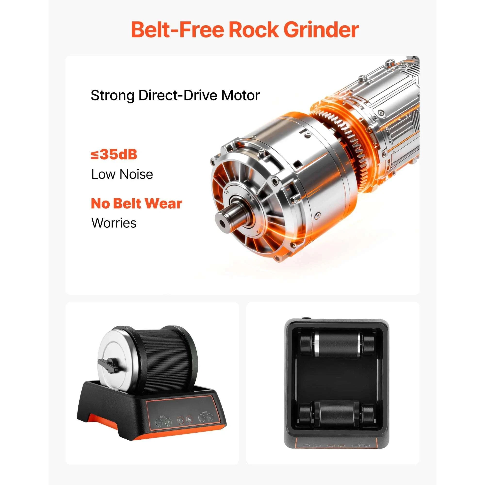 Rock Tumbler Kit with 4 Speeds & 9-Day Timer Polishing Kit-4 lbs / United States