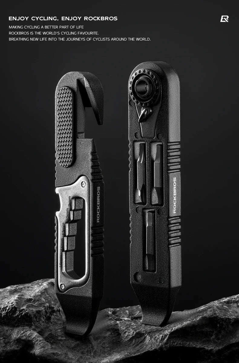 ROCKBROS Bicycle Multi-Tool Kit with Ratchet Wrench & Tire Levers-Default Title