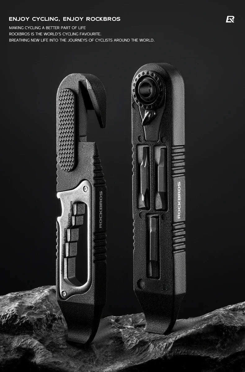 ROCKBROS Bicycle Multi-Tool Kit with Ratchet Wrench & Tire Levers-Default Title