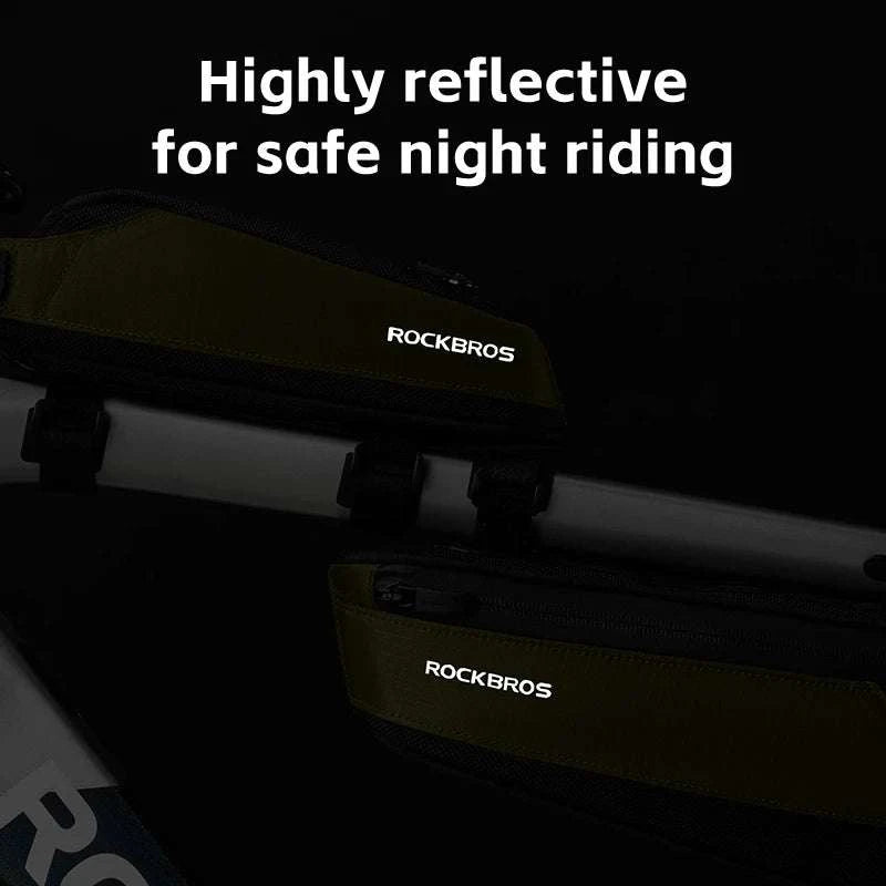ROCKBROS Bike Top Tube Bag Rainproof Nylon Frame Storage-black 0.65L