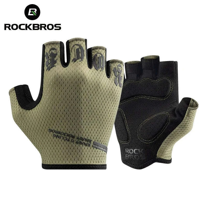 ROCKBROS Half Finger Cycling Gloves Breathable Shock Absorbing Fit-S360-B / M