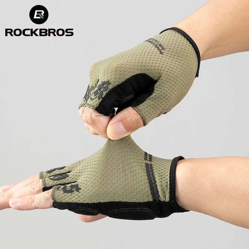 ROCKBROS Half Finger Cycling Gloves Breathable Shock Absorbing Fit-S360-B / M