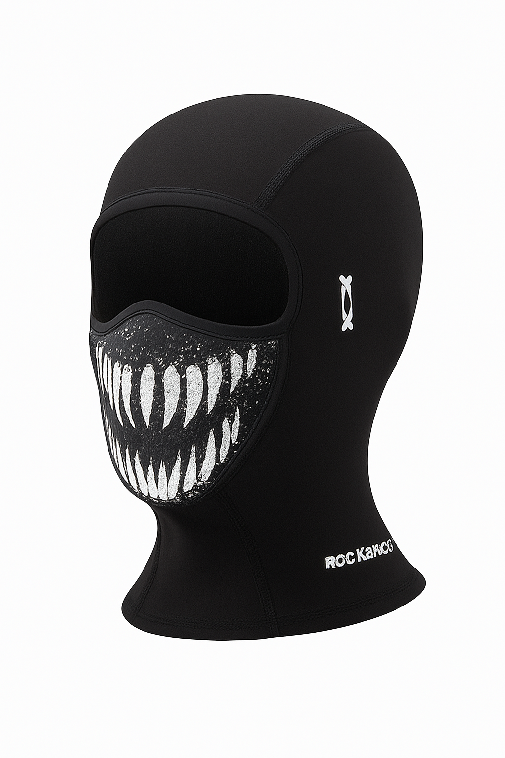 Andningsbar motorcykelmask i is-siden med ögonhål