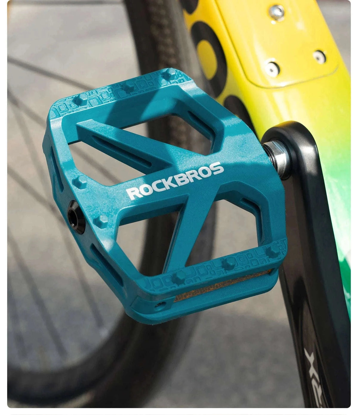 ROCKBROS Wide Platform Bike Pedals Anti-Skid Bearing MTB Road Cycling-Black