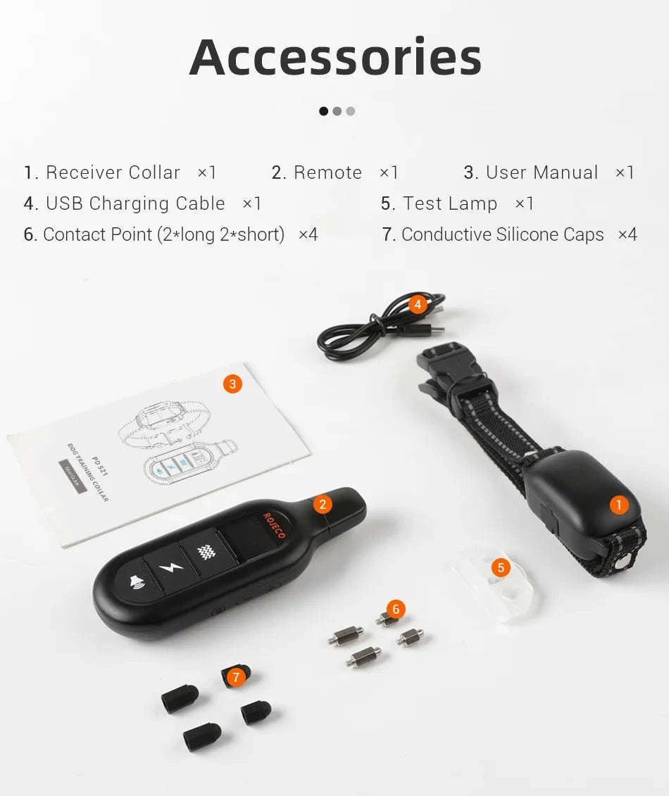 ROJECO Electric Dog Training Collar with Remote Control-TC028 1 Collar