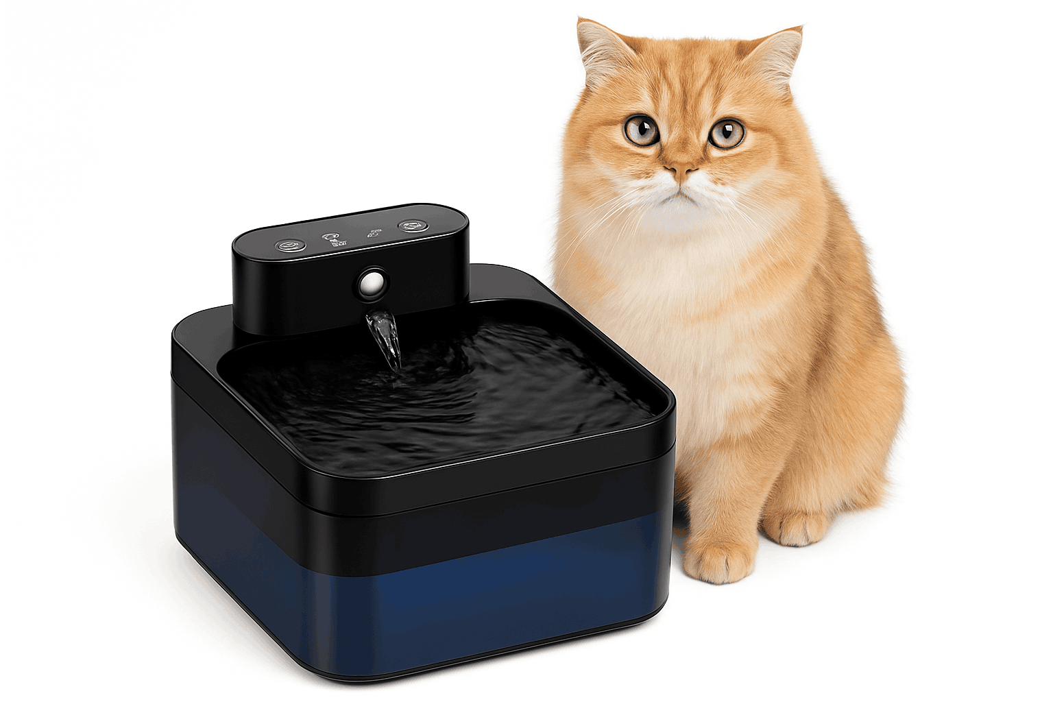 ROJECO Wireless Automatic Cat Water Fountain for Fresh Drinking Water-Black / 2.2L