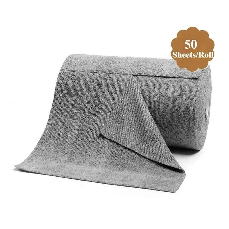Roll of 50 Reusable Microfiber Cleaning Cloths for Kitchen Use-United States