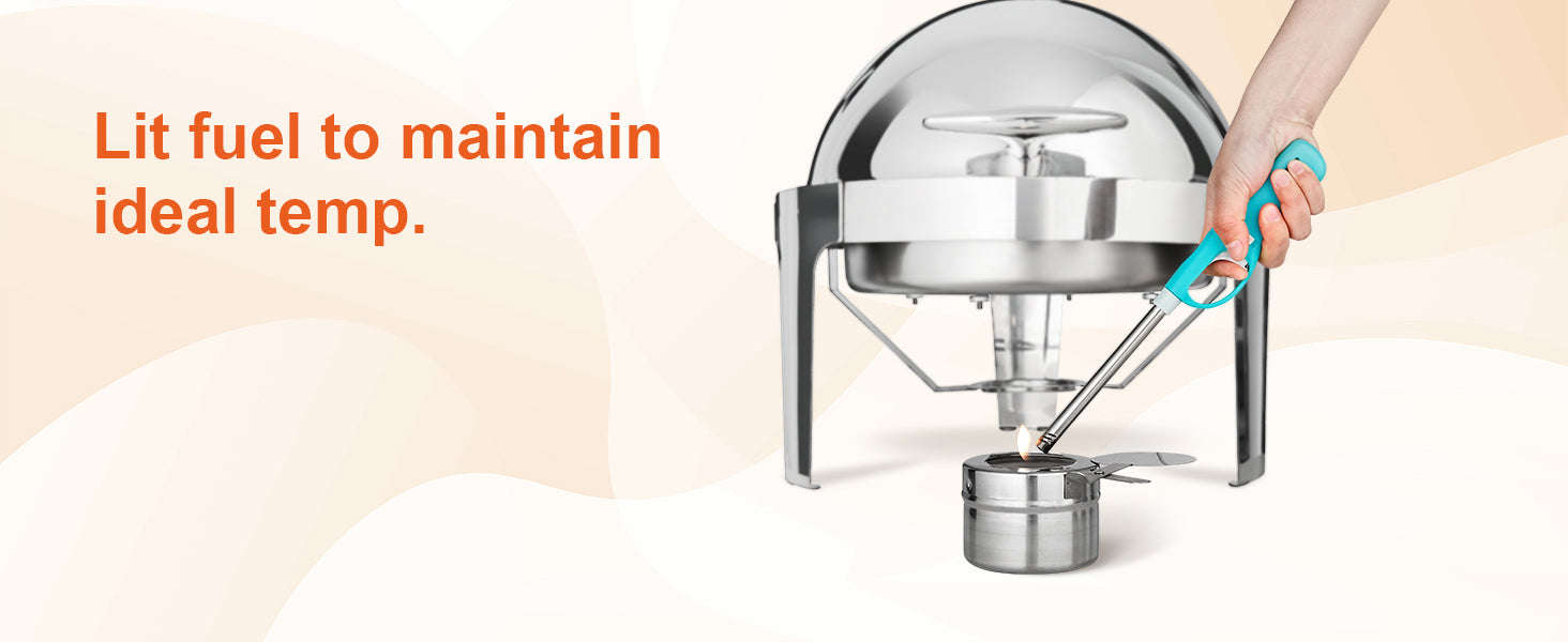 Roll Top Chafing Dish Buffet Set 6 Qt 2 Pack Stainless Steel-6QT  2 Packs / CZECH REPUBLIC
