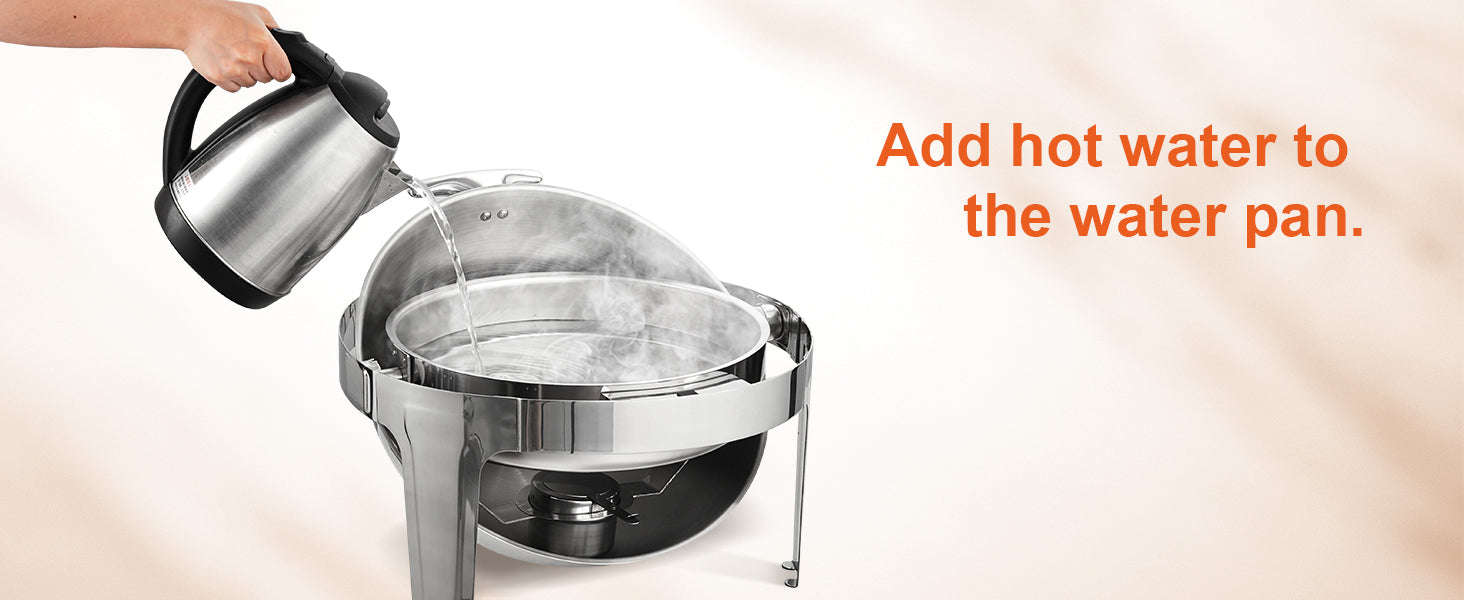Roll Top Chafing Dish Buffet Set 6 Qt 2 Pack Stainless Steel-6QT  2 Packs / CZECH REPUBLIC