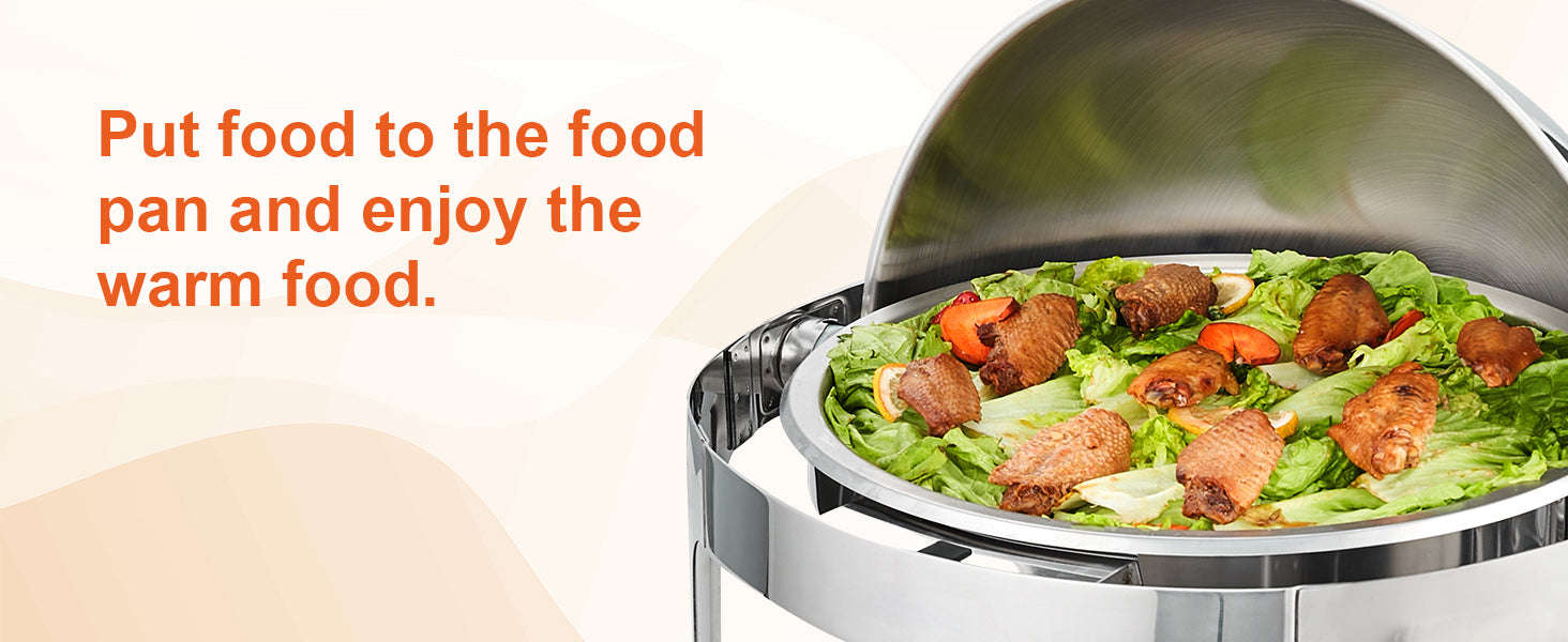 Roll Top Chafing Dish Buffet Set 6 Qt 2 Pack Stainless Steel-6QT  2 Packs / CZECH REPUBLIC