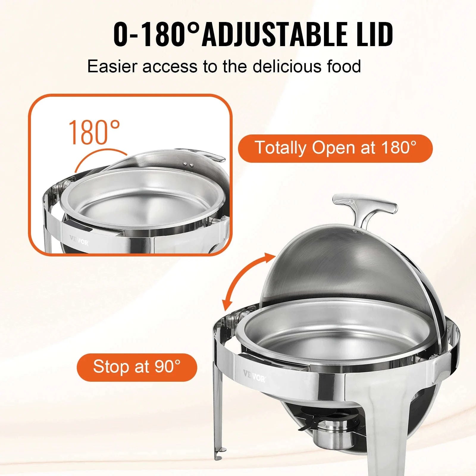 Roll Top Chafing Dish Buffet Set 6 Qt 2 Pack Stainless Steel-6QT  2 Packs / CZECH REPUBLIC