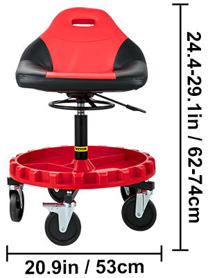 Rolling Garage Stool with Wheels & Tool Tray, 300 lb Capacity