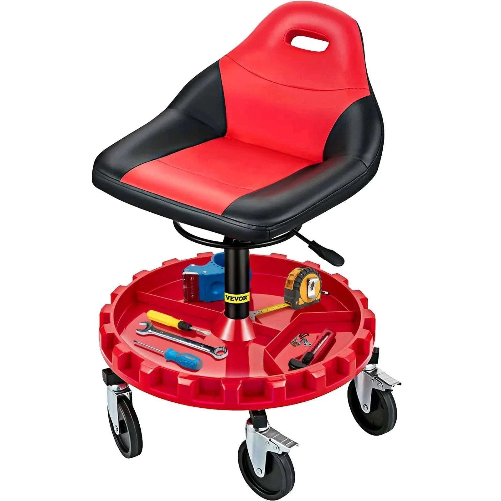 Rolling Garage Stool with Wheels & Tool Tray, 300 lb Capacity-United States