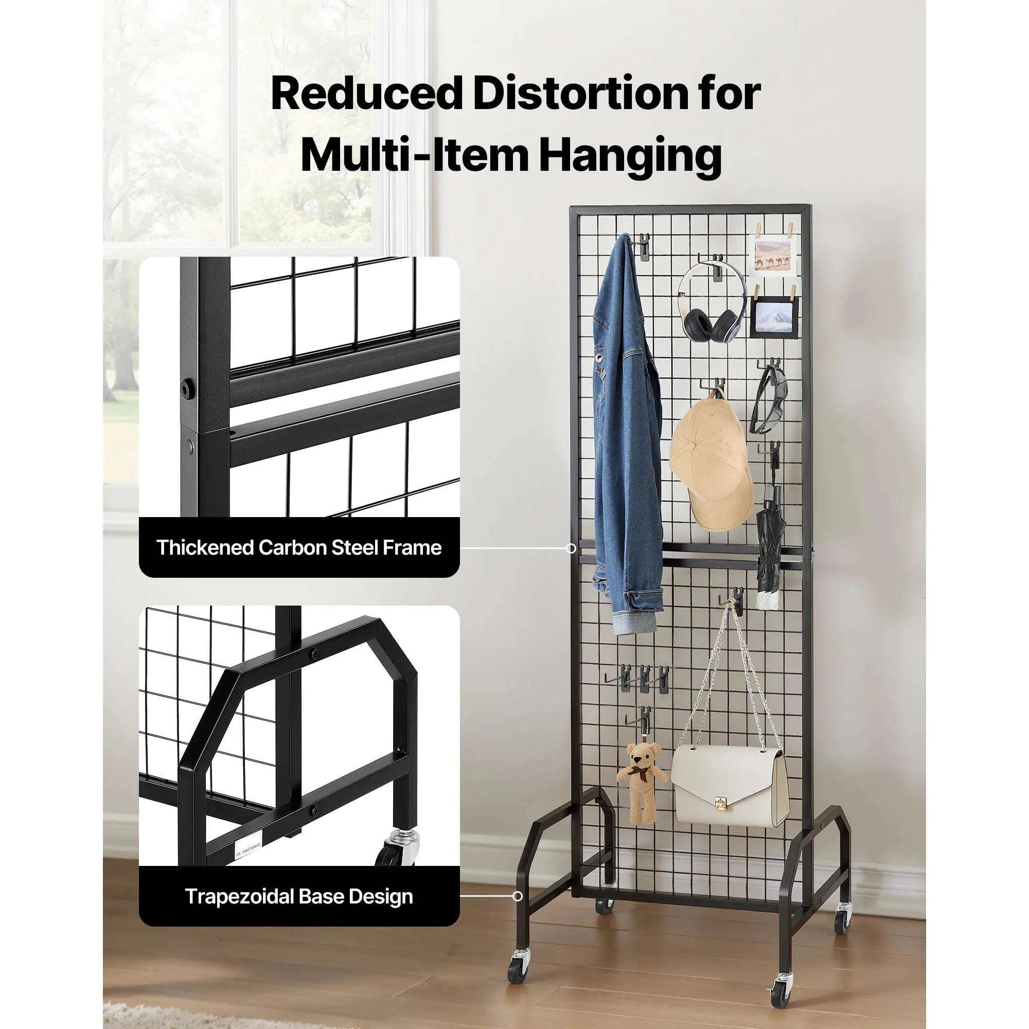 Rolling Grid Wall Display Panel with Hooks and Wheels-70-80inch 2 Packs / United States