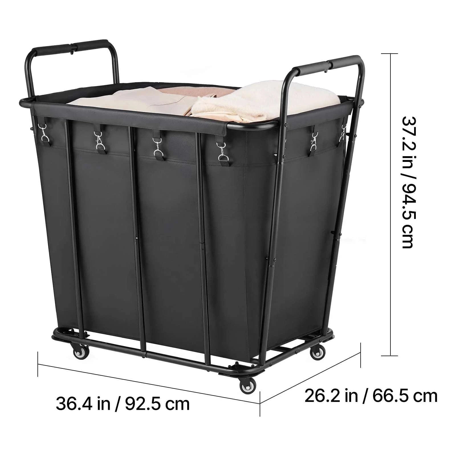 Rolling Laundry Cart with Wheels Heavy Duty Utility Shopping Basket-Basket Style typeA / United States