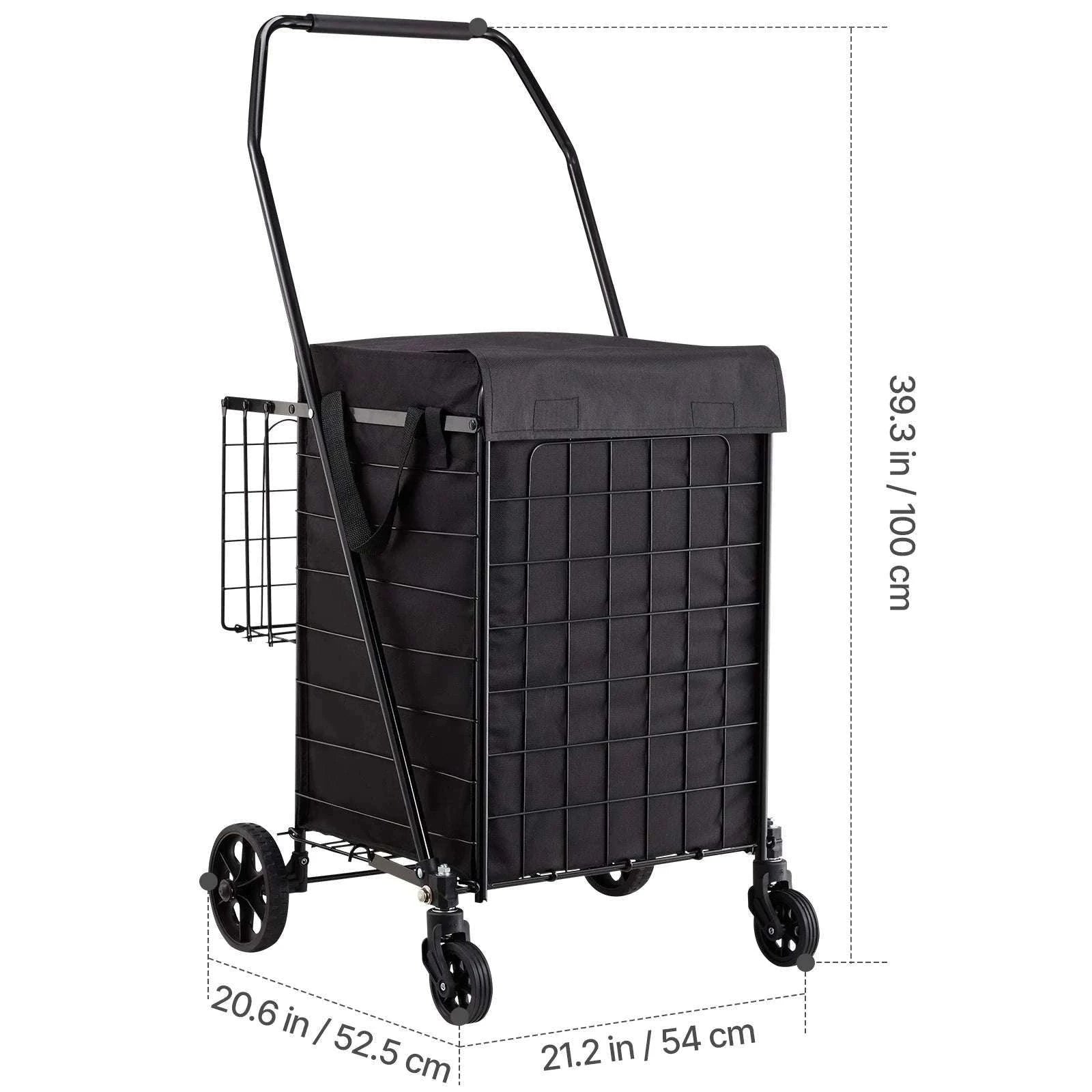 Rolling Laundry Cart with Wheels Heavy Duty Utility Shopping Basket-Basket Style typeA / United States