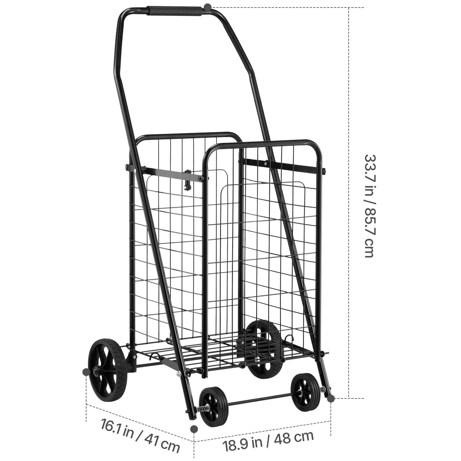Rolling Laundry Cart with Wheels Heavy Duty Utility Shopping Basket-Basket Style typeA / United States