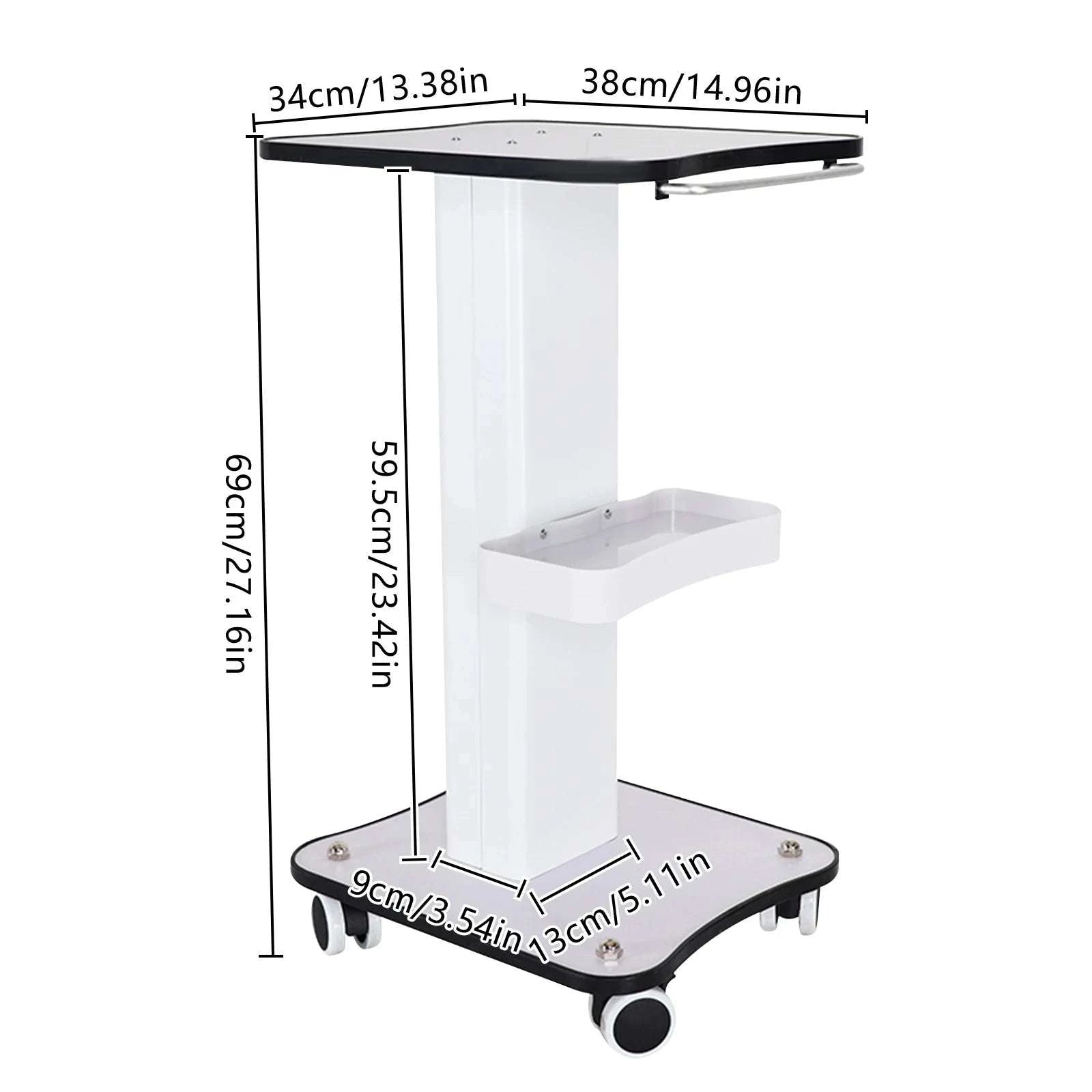 Rolling Storage Trolley Cart with Wheels and Handle for Workspace-GERMANY