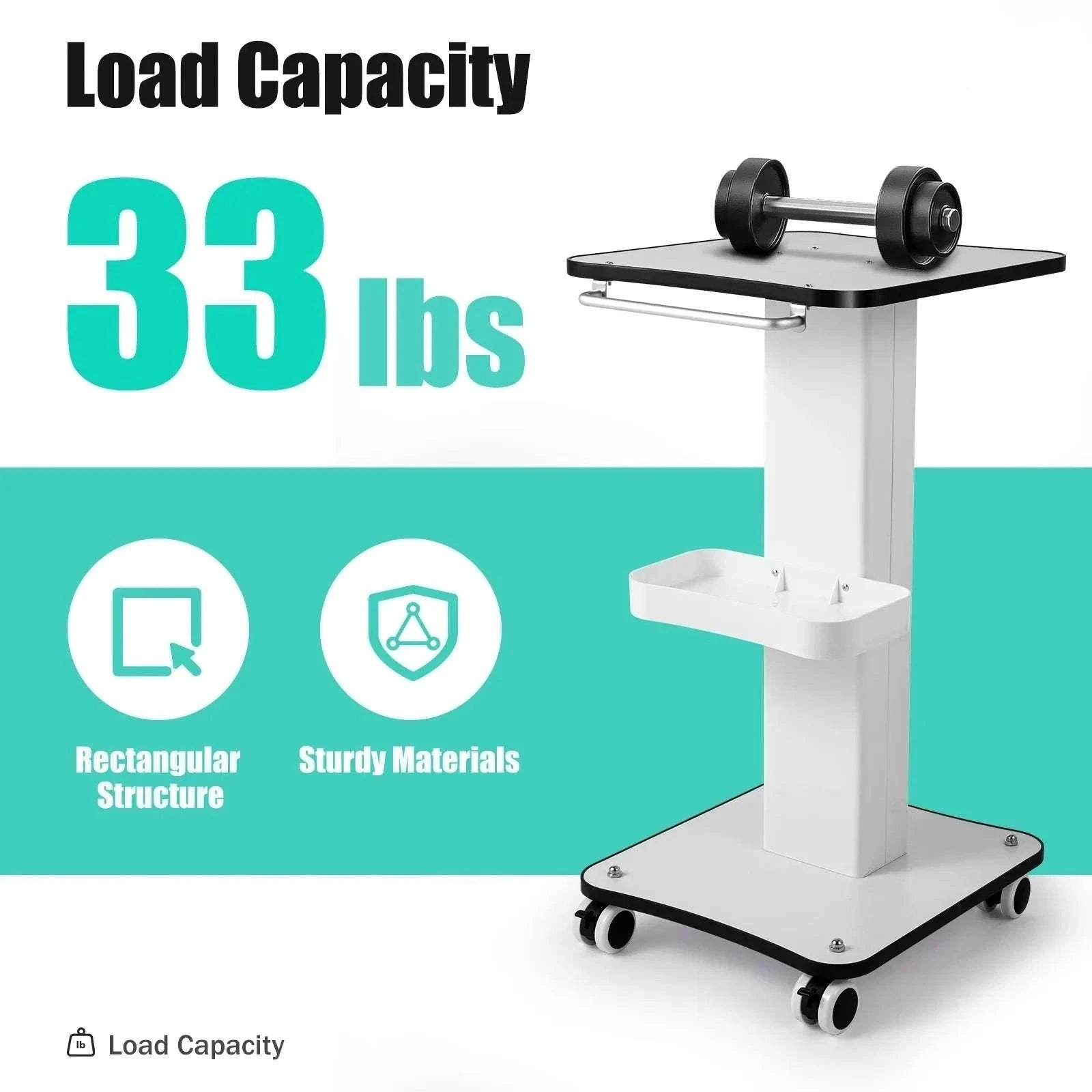 Rolling Storage Trolley Cart with Wheels and Handle for Workspace-GERMANY