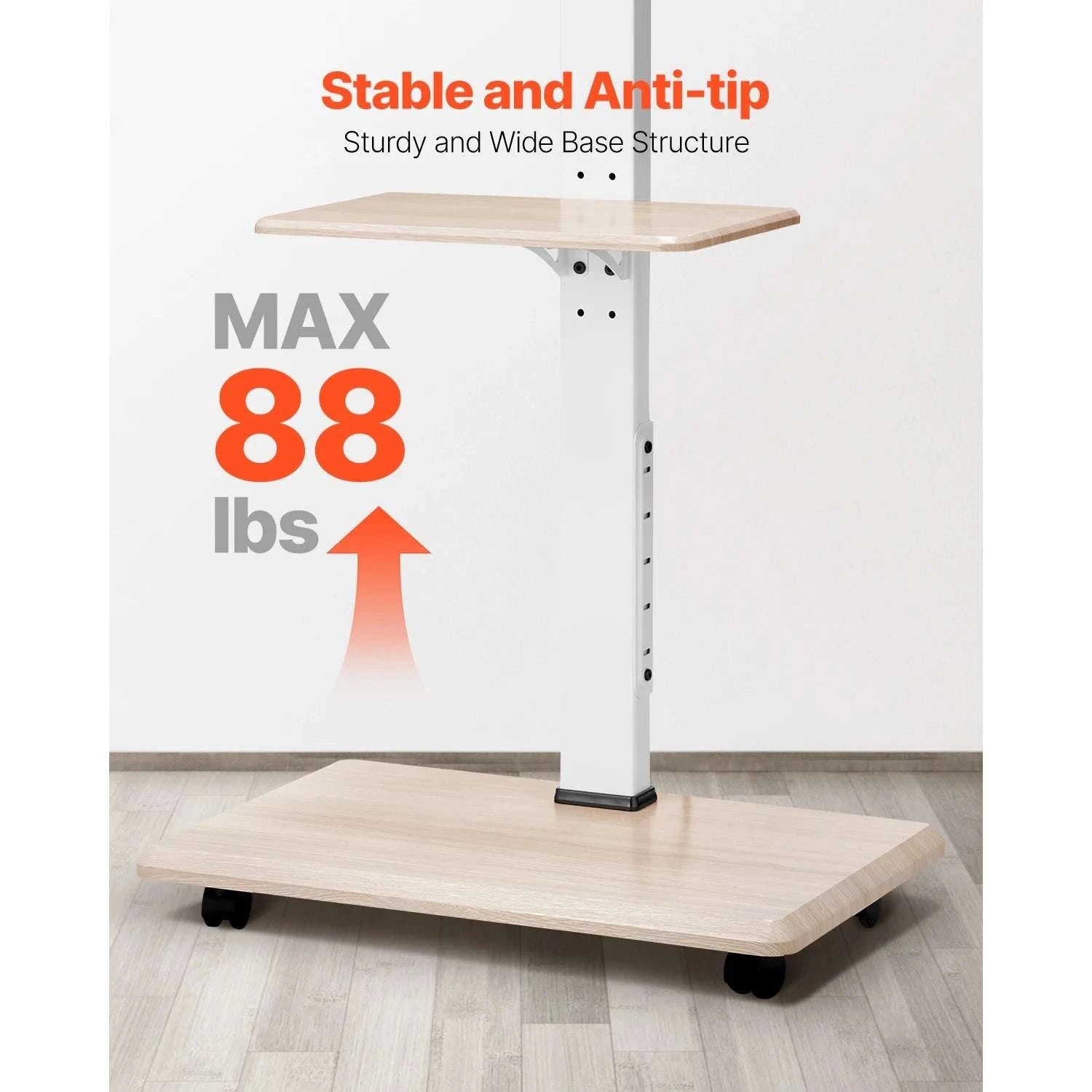 Rolling TV Stand for 32–70 Inch Screens with Wheels & Height Adjust-99 lbs / United States
