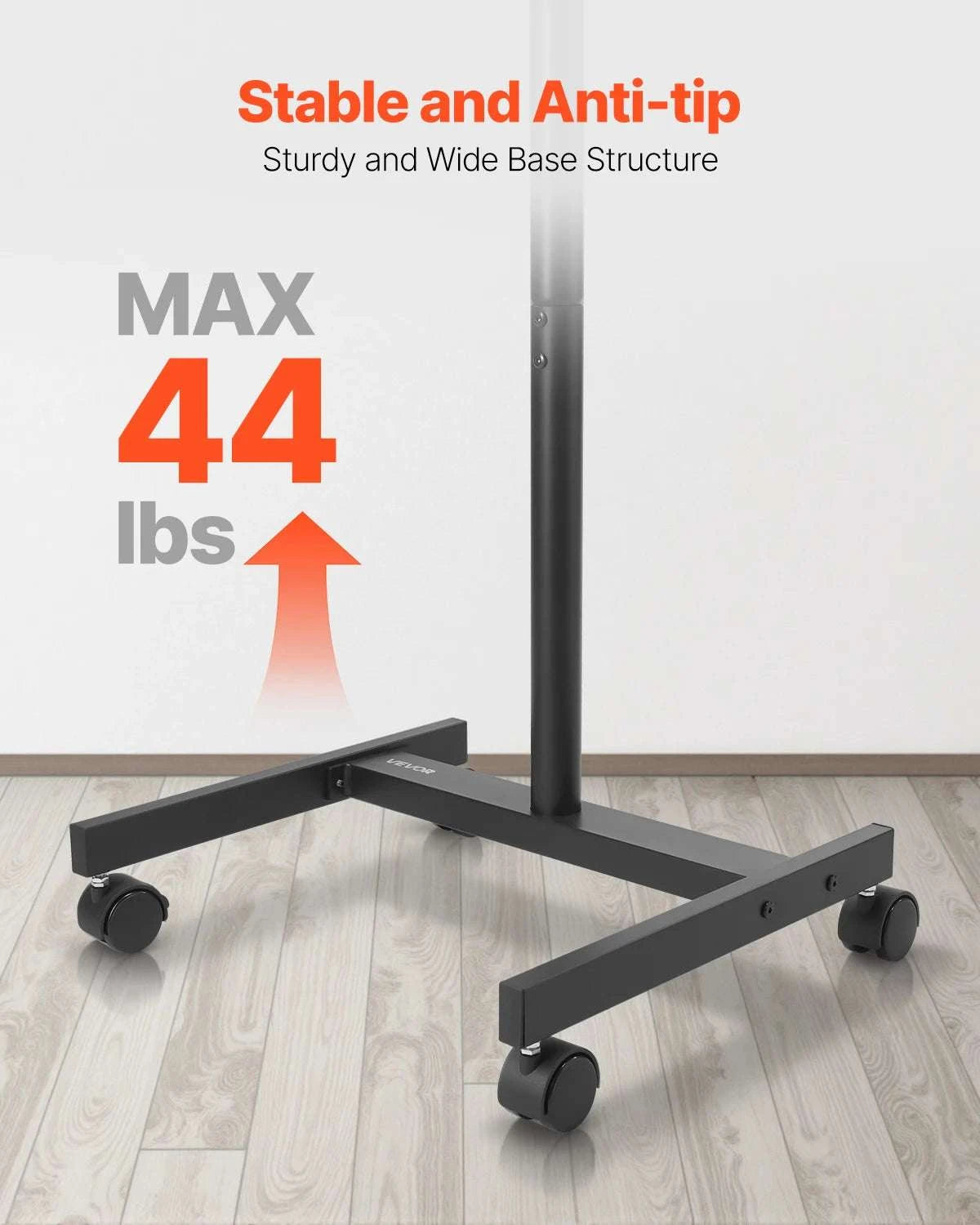 Rolling TV Stand with Wheels Adjustable Mobile TV Cart-Four Bracket / United States