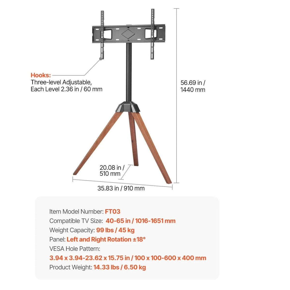 Rolling TV Stand with Wheels for 17-100 in TVs-Four Bracket / United Kingdom