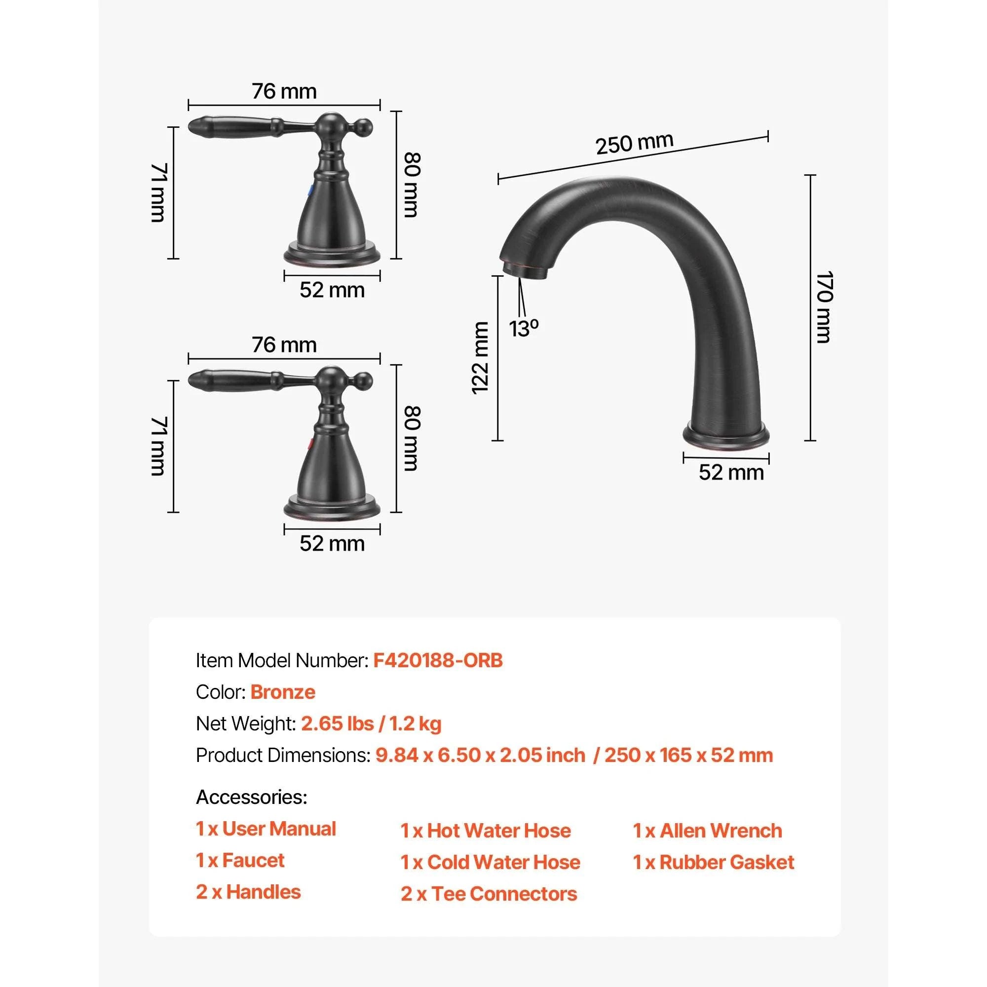 Roman Tub Faucet with Dual Handles Deck Mount Fast Fill Design-Silver / United States