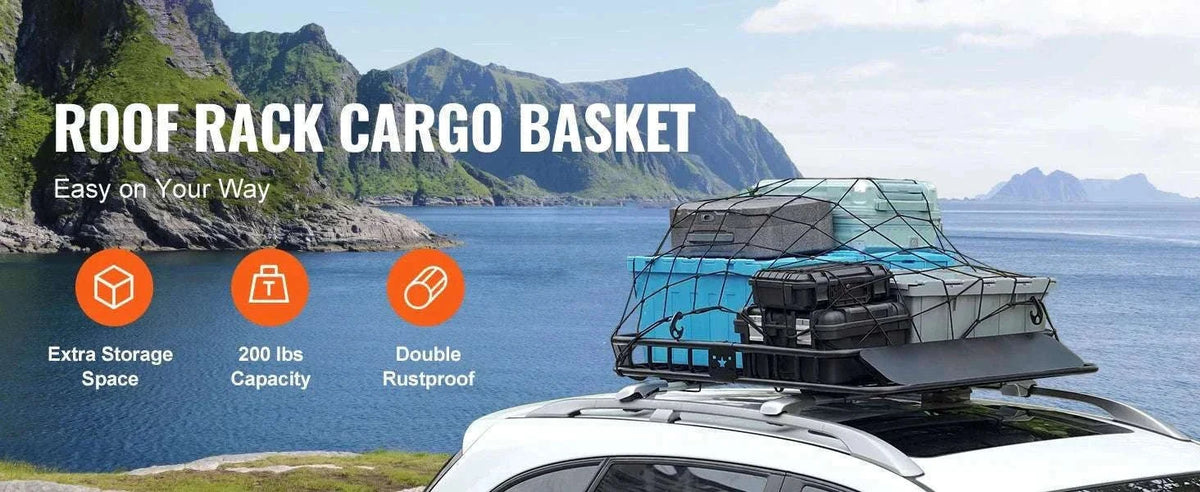 Roof Rack Cargo Basket 200lb Heavy-Duty Rooftop Carrier-51 inches / United States