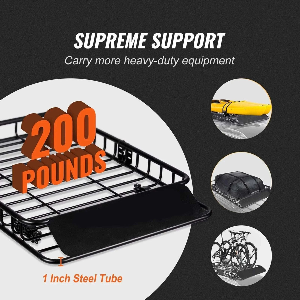 Roof Rack Cargo Basket 200lb Heavy-Duty Rooftop Carrier-51 inches / United States