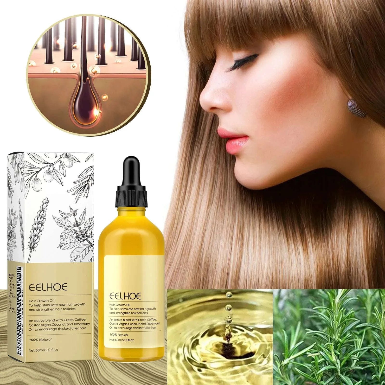 Rosemary Hair Growth Oil-60ml Boxed