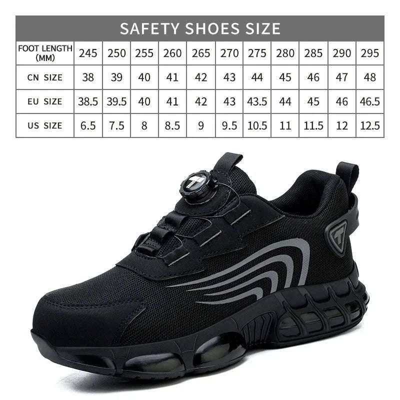 Rotary Button Anti-Impact Work Shoes for Men-D9071 / 38