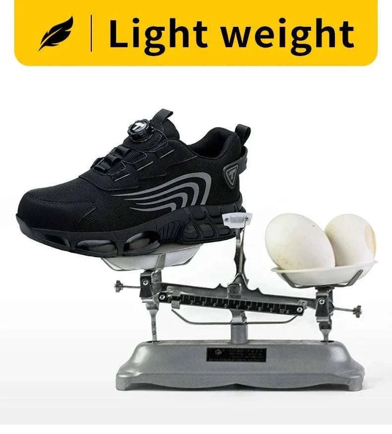 Rotary Button Anti-Impact Work Shoes for Men-D9071 / 38