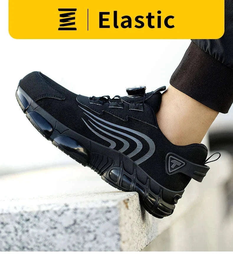 Rotary Button Anti-Impact Work Shoes for Men-D9071 / 38