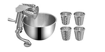 Rotary Cheese Grater with 5 Blades & 2.5L Bowl Manual Slicer-United States