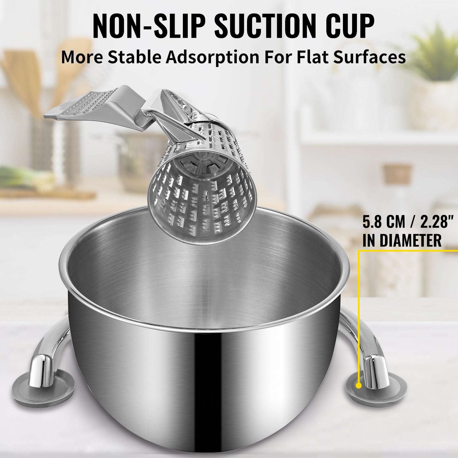Rotary Cheese Grater with 5 Blades & 2.5L Bowl Manual Slicer-United States