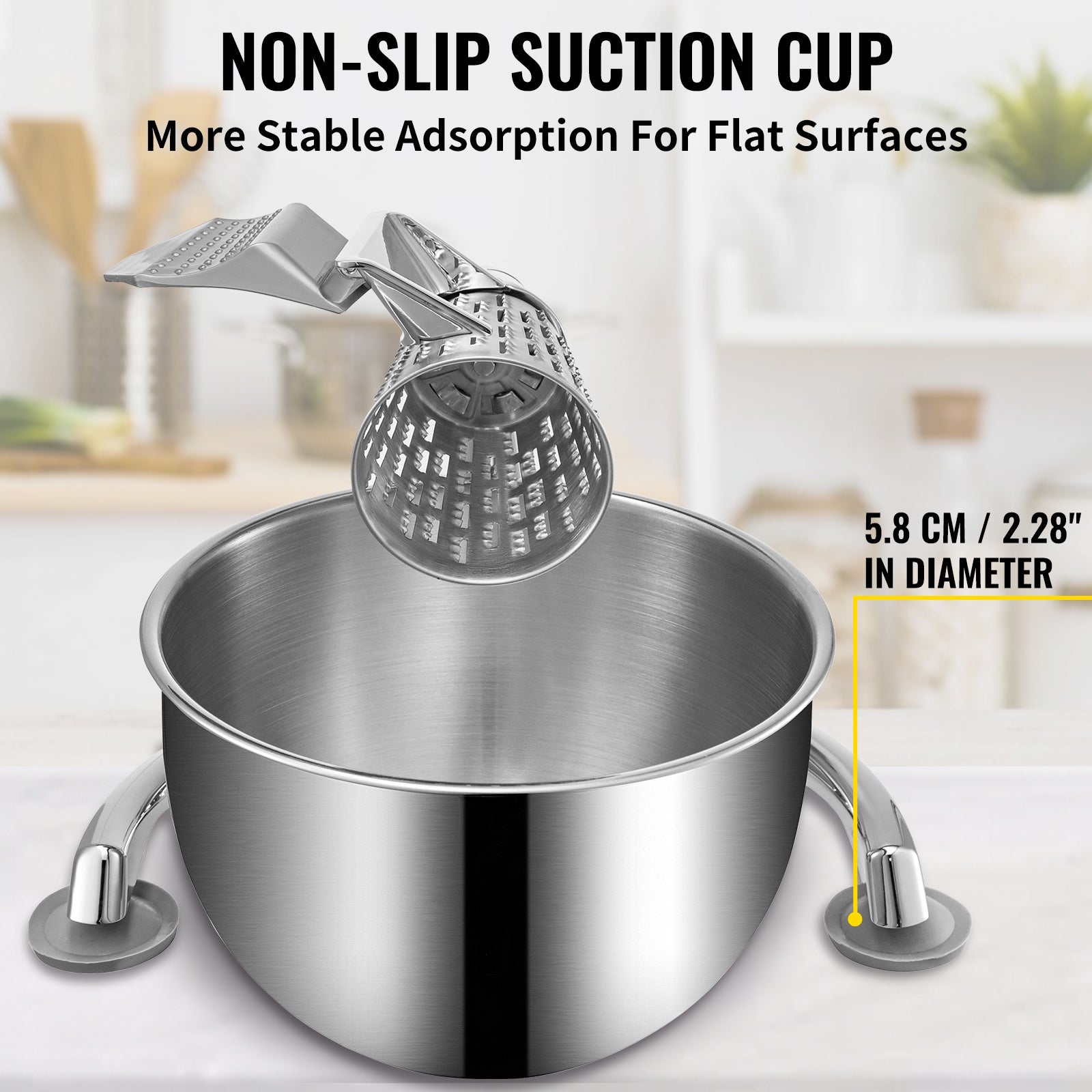 Rotary Cheese Grater with 5 Blades & 2.5L Bowl Manual Slicer